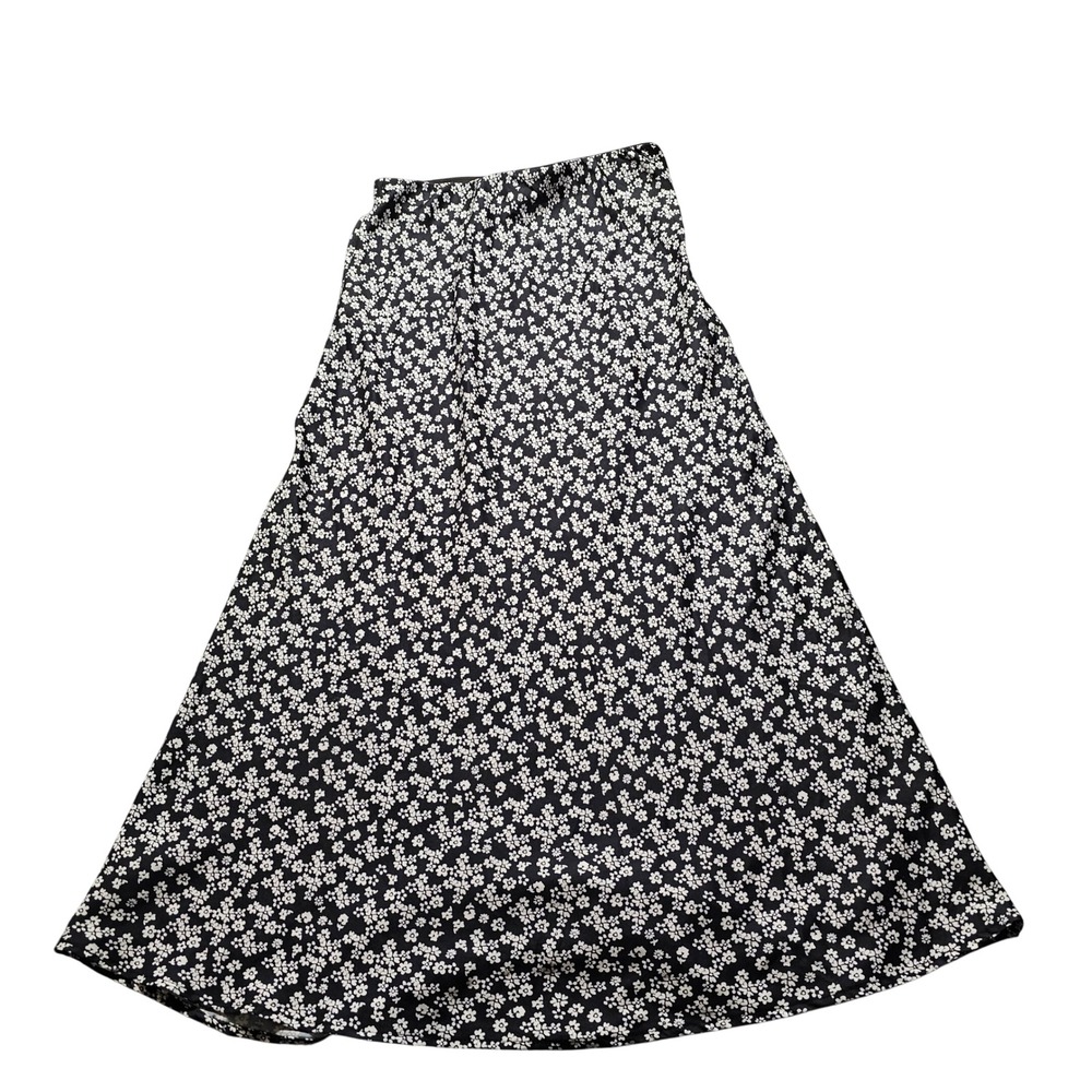 Urban Outfitters Floral Maxi Skirt Women Small Black White Daisy A-Line Boho 90s